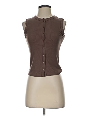 Pink Rose Sleeveless Button-Down Shirt (view 1)