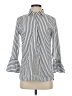 Chico's Stripes Silver 3/4 Sleeve Blouse Size XS (00) - photo 1