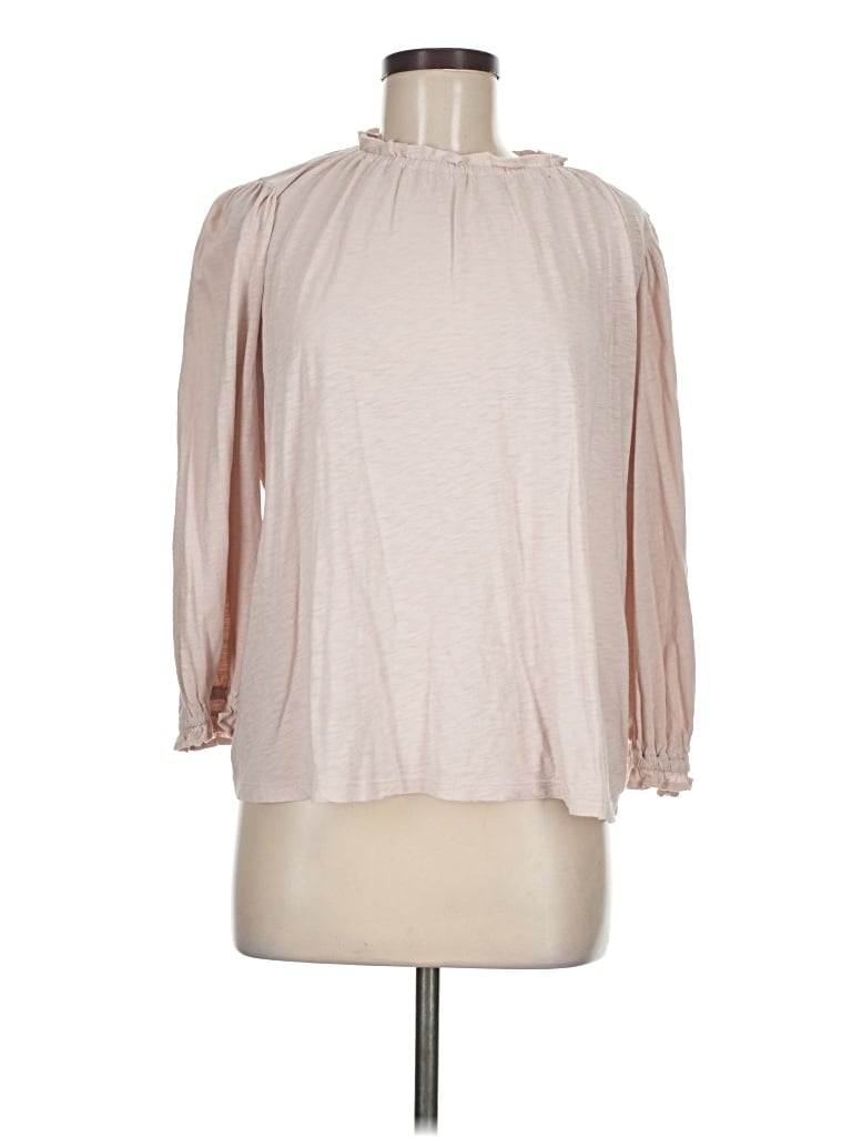 Pre-owned Velvet By Graham & Spencer 3/4 Sleeve Blouse In Tan