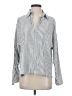 Max Studio Stripes Silver Long Sleeve Blouse Size S - photo 1