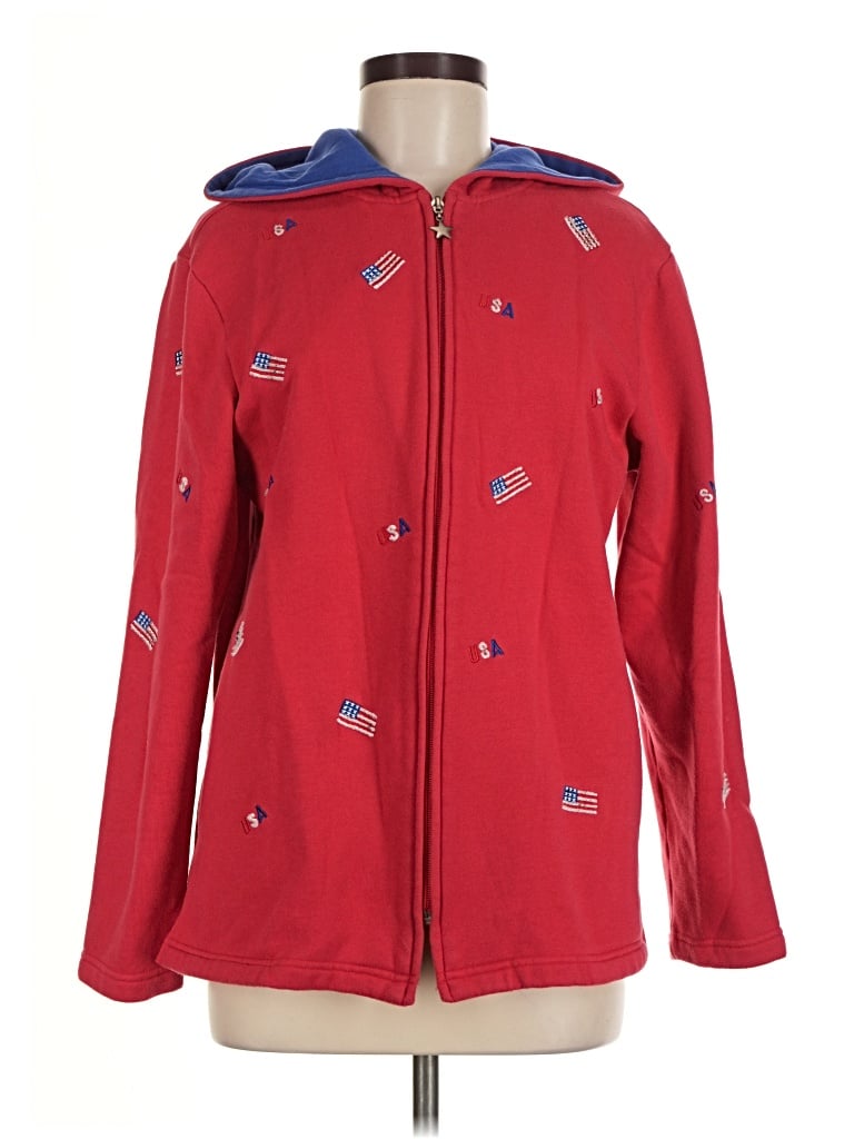 Pre-owned Quacker Factory Cardigan Sweater In Red