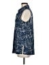Chico's Animal Print Blue Sleeveless Button-Down Shirt Size M - photo 5