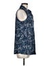 Chico's Animal Print Blue Sleeveless Button-Down Shirt Size M - photo 4