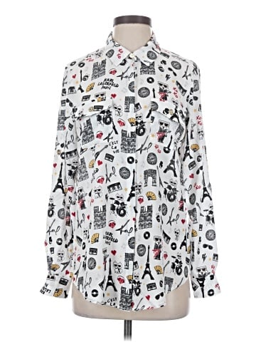 Karl Lagerfeld Paris Long Sleeve Blouse (view 1)