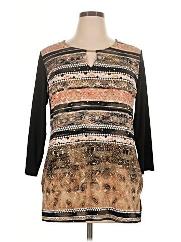 JM Collection 3/4 Sleeve Top (view 1)
