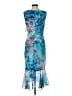 Connected Apparel 100% Polyester Print Blue Cocktail Dress Size 4 - photo 2