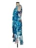 Connected Apparel 100% Polyester Print Blue Cocktail Dress Size 4 - photo 5