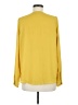 Ann Taylor LOFT 100% Polyester Solid Yellow Long Sleeve Blouse Size M - photo 2