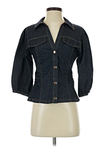 Zara 3/4 Sleeve Button-Down Shirt (view 1)