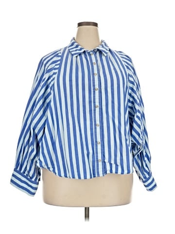 Pilcro 3/4 Sleeve Button-Down Shirt (view 1)
