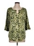 Notations Green 3/4 Sleeve Blouse Size L - photo 1