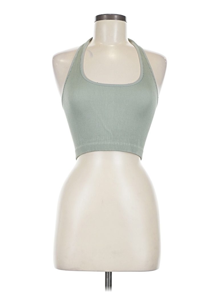Pre-owned Cotton On Tank Top Green Halter Neckline Tops