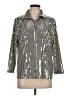 misook Metallic Silver 3/4 Sleeve Blouse Size L - photo 1