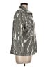 misook Metallic Silver 3/4 Sleeve Blouse Size L - photo 4