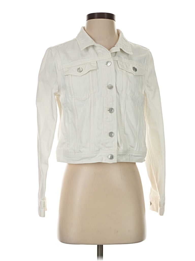 Pre-owned Jcrew Denim Jacket In Ivory