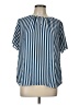 Van Heusen 100% Polyester Stripes Blue Short Sleeve Blouse Size L - photo 1