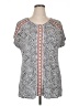 Cj Banks Silver Short Sleeve Blouse Size 0X - photo 1