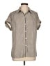 Max Studio 100% Polyester Houndstooth Tan Short Sleeve Blouse Size L - photo 1