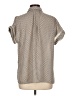 Max Studio 100% Polyester Houndstooth Tan Short Sleeve Blouse Size L - photo 2