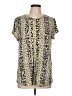 Dana Buchman Animal Print Gold Short Sleeve Blouse Size L - photo 1