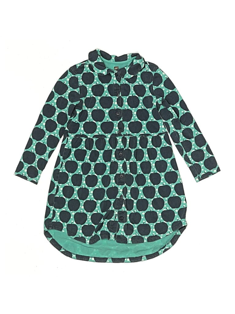 Pre-owned Tea Kids' Dress In Green