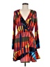 Express 100% Polyester Print Orange Cocktail Dress Size M - photo 1