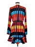 Express 100% Polyester Print Orange Cocktail Dress Size M - photo 2