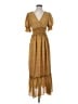 Max Studio 100% Polyester Paisley Gold Casual Dress Size S - photo 1