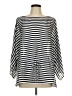 Chaps 100% Polyester Stripes Silver 3/4 Sleeve Blouse Size L - photo 1