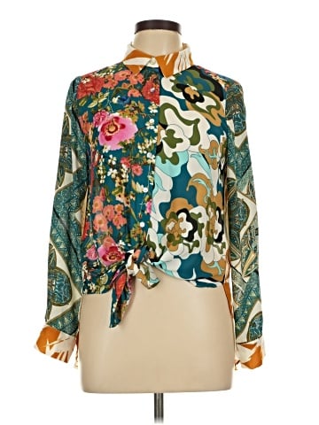 Rose + Olive Long Sleeve Blouse (view 1)