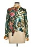 Rose + Olive 100% Polyester Print Green Long Sleeve Blouse Size L - photo 1