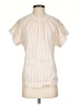 Point Sur 100% Cotton Stripes Ivory Short Sleeve Blouse Size XS - photo 1