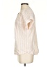 Point Sur 100% Cotton Stripes Ivory Short Sleeve Blouse Size XS - photo 5