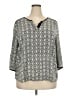 Soirée 100% Rayon Gray 3/4 Sleeve Blouse Size 3X - photo 1