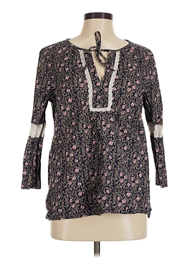 Pre-owned Tommy Hilfiger 3/4 Sleeve Blouse In Black