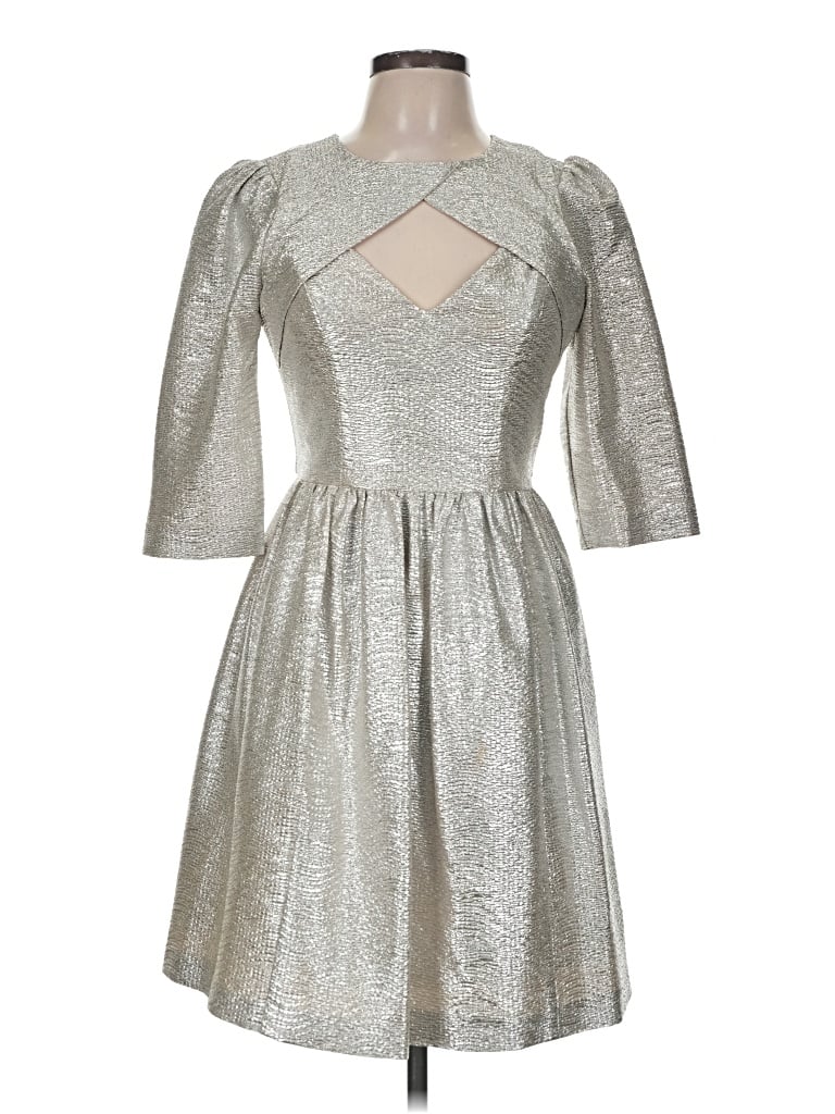 Pre-owned Plenty By Tracy Reese Cocktail Dress In Silver