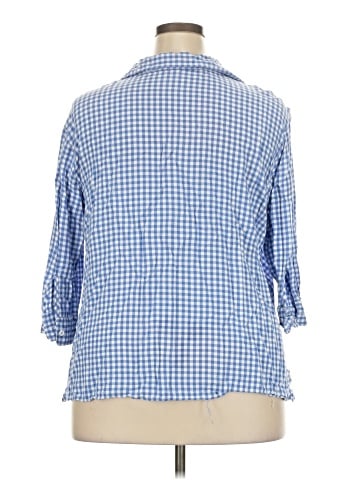 Per Se 3/4 Sleeve Button-Down Shirt (view 2)