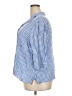 Per Se Checkered-gingham Blue 3/4 Sleeve Button-Down Shirt Size 2X - photo 5