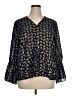 MICHAEL Michael Kors 100% Polyester Blue 3/4 Sleeve Blouse Size XL - photo 1