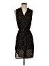 H&M 100% Polyester Print Black Casual Dress Size 2 - photo 1