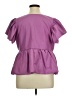 Express 100% Polyester Purple Short Sleeve Blouse Size XL - photo 2
