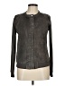 Ecru 100% Leather Gray Leather Jacket Size M (estimated) - photo 1