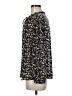 Ann Taylor LOFT Outlet 100% Polyester Floral Black Long Sleeve Blouse Size M - photo 5