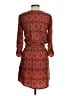 Peppermint 100% Polyester Print Orange Casual Dress Size S - photo 2