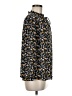 Ann Taylor LOFT Outlet 100% Polyester Floral Black Long Sleeve Blouse Size M - photo 4