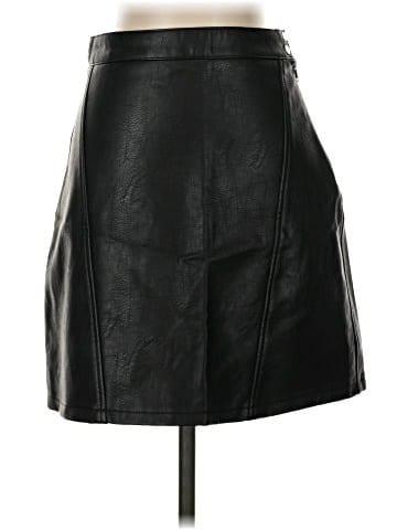 Zara Basic Faux Leather Skirt (view 1)