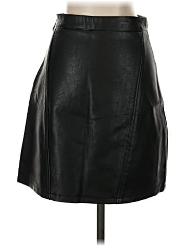 Zara Basic Faux Leather Skirt (view 2)