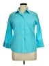 Assorted Brands Teal 3/4 Sleeve Button-Down Shirt Size 14 - photo 1