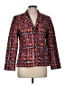 La Fuori 100% Silk Print Brown Purple Silk Blazer Size M - photo 1