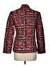 La Fuori 100% Silk Print Brown Purple Silk Blazer Size M - photo 2